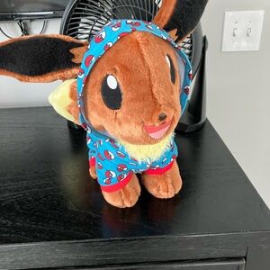 Eevee Plush Toy with Blue Hoodie